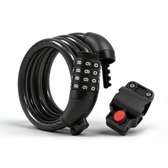 Ktoebyco Bike Lock with Combination 4 ft Bicycle Lock Anti-Theft 4 Digit Resettable Cable Lock