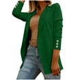 thumbnail image 2 of SROBPTY Womens Jackets, Blazer for Women, Womens Casual Solid Long Sleeve Suit Jacket Green,L, 2 of 4