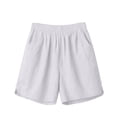 thumbnail image 6 of Women's Plus Size Casual Shorts with Pockets Elastic Waist Cotton Summer Beach Vacation, 6 of 9
