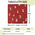 thumbnail image 2 of Red Christmas Snowman Pattern Square Fitted Tablecloth with Elastic Edge,Square Table Cover,Washable Elastic Table Cover for Home Kitchen Party Decor 34"x34", 2 of 6