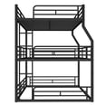 thumbnail image 5 of Harper & Bright Designs Triple Bunk Bed Full XL Over Queen over Queen with Safety Guardrails, Metal Floor Bunk Bed Frame for Boys and Girls, Black, 5 of 12