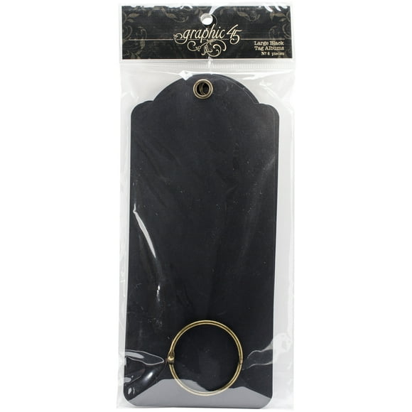 Graphic 45 Staples Large Tag Album 8.75"X3.875"-Black
