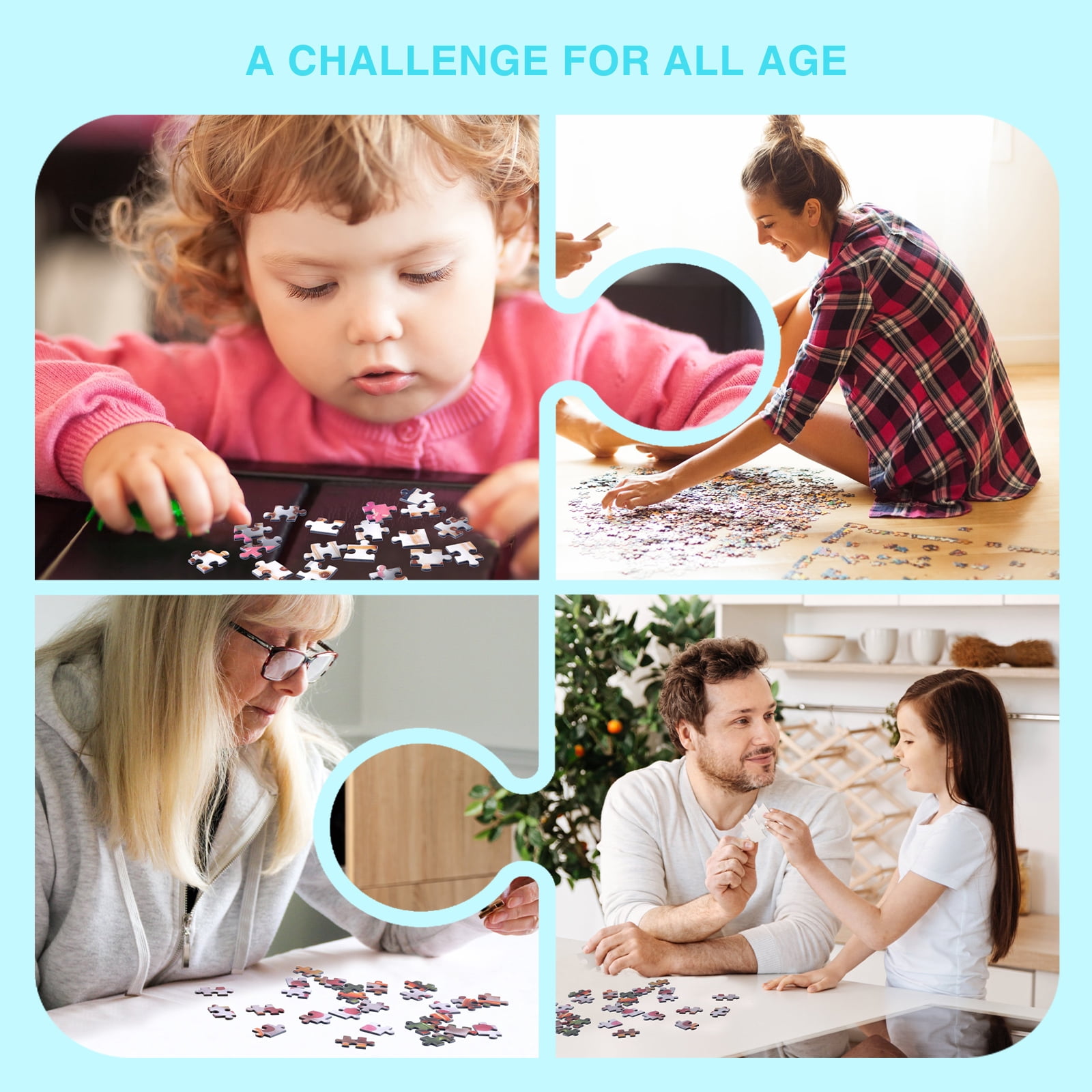 Buy 2 Pack 1000 Piece Puzzle for Adults, AntiGlare Surface Vibrant