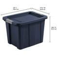 thumbnail image 2 of Sterilite Tuff1 18 Gal Plastic Storage Tote Bin with Lid, Blue (18 Pack), 2 of 9
