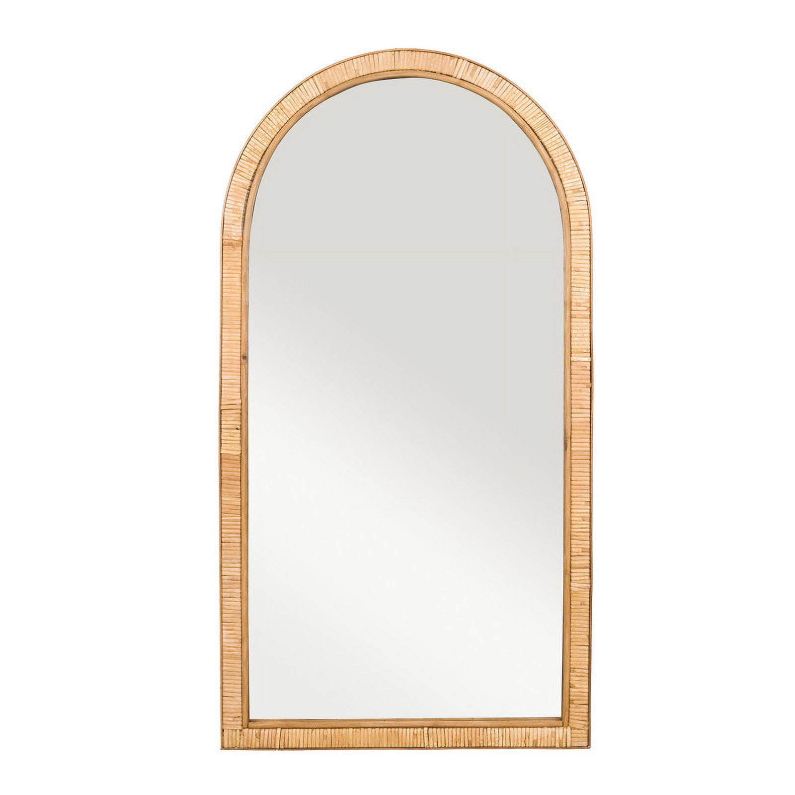 Vista Arch Bamboo Woven Boho Wall Mirror