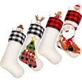 thumbnail image 1 of 4 piezas sublimación arpillera medias navideñas para artesanía de árbol de Navidad Afortunado Sencillez, 1 of 4
