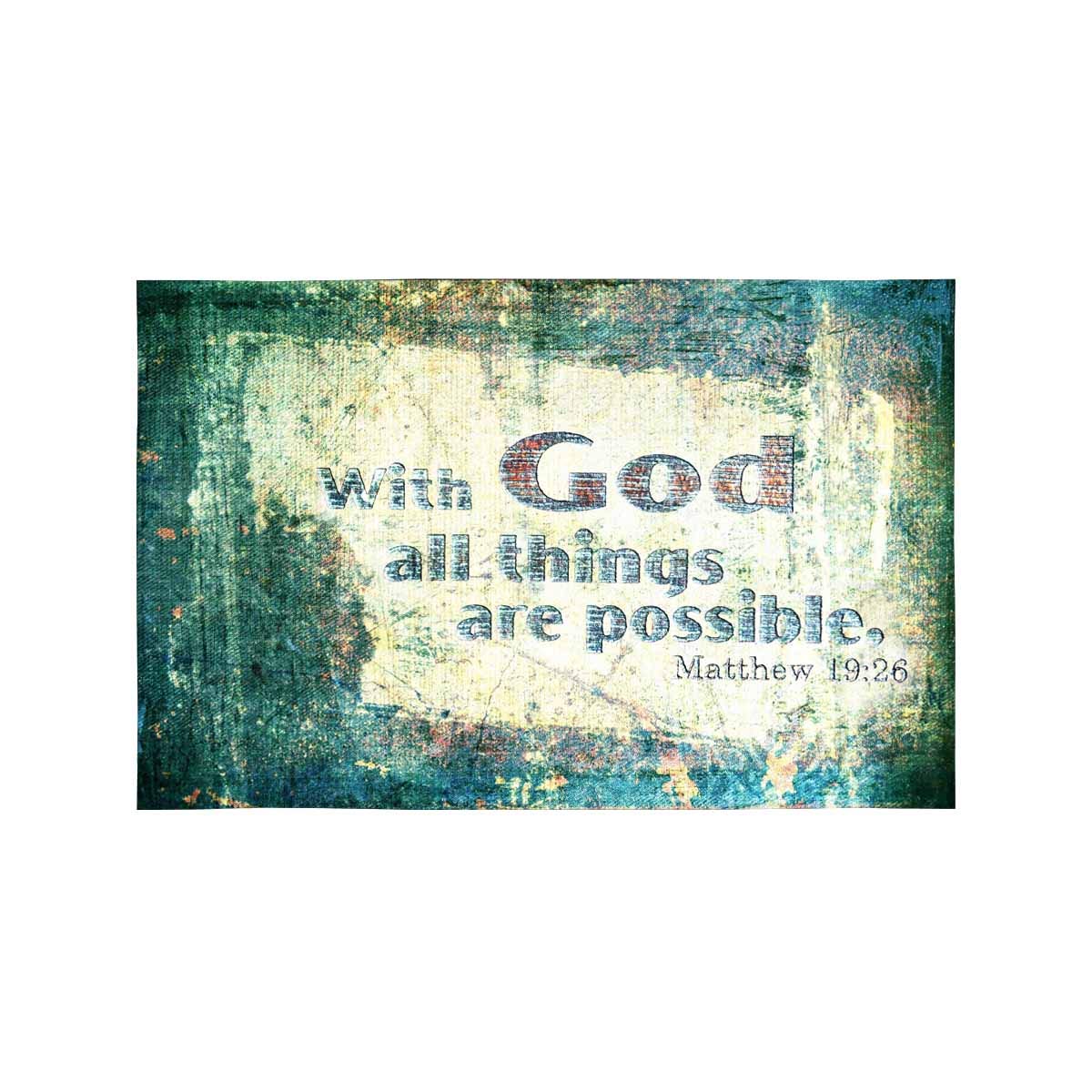 YUSDECOR Christian Bible Verse with All Things are Possible Placemats