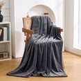 thumbnail image 3 of IR Imperial Rooms Fleece Bed Throw Blanket, Plush, Travel and Couch Fuzzy, Cozy Washable Ultrasoft Queen Size Gray, 3 of 7