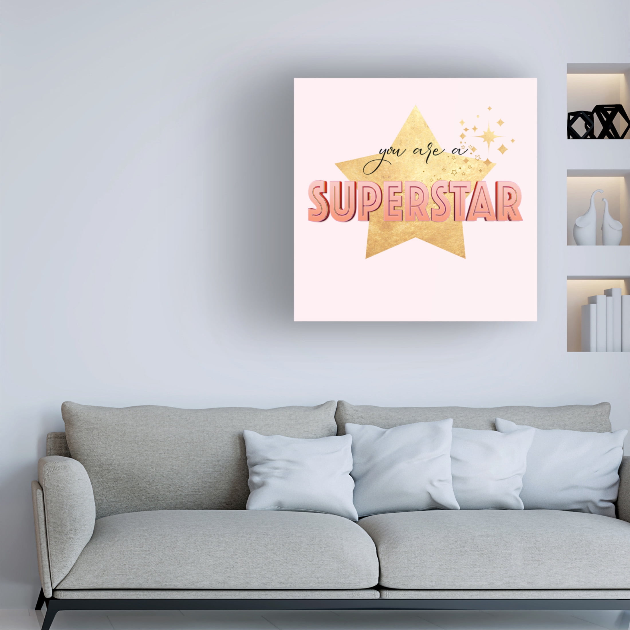 Canvas Wall Art - Tina Lavoie 'You Are A Superstar' Wall Art for Living Room, Bedroom, or Office Décor by Trademark Fine Art - 24 x 24 Inches