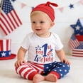 thumbnail image 4 of Tiijoy Independence Day Outfits for Baby Boys Short Sleeve Romper Pants Hat 3Pcs Set, Sizes 6-12 Months, 4 of 5