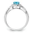 thumbnail image 2 of Primal Silver Sterling Silver Rhodium-plated Blue Topaz and Diamond Ring, 2 of 5