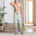 thumbnail image 2 of Fotbe Purple Butterfly On Wild Pantalones de Pijama para Hombre, Pantalones de Dormir, Pantalones de Casa con Cintura Ajustable y Bolsillos-XX-Large, 2 of 6