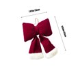thumbnail image 3 of JeashCHAT Christmas Velvet Red Bow Ornaments, Bows Hanging Pendants, Christmas Tree Decorations, Christmas Ornaments for Xmas Tree Wreath Window Wedding Holiday Party Decor, 7.87"x9.84", Wine, 3 of 6