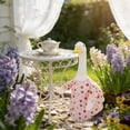 thumbnail image 6 of For Holiday Porch Spring Summer Idyllic Goose Outfit, Floral Crown and Matching Dress Set, 23 Inch Patio Statue Attire, Seasonal Garden Decoration, 6 of 6