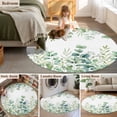 thumbnail image 5 of Round Rugs 6Ft, Green Eucalyptus Leaves Round Area Rug Washable Indoor Throw Carpet, Watercolor Spring Summer Botanical Soft Non Slip Circle Rug for Office Cabinet Home Decor Aesthetic, 5 of 8