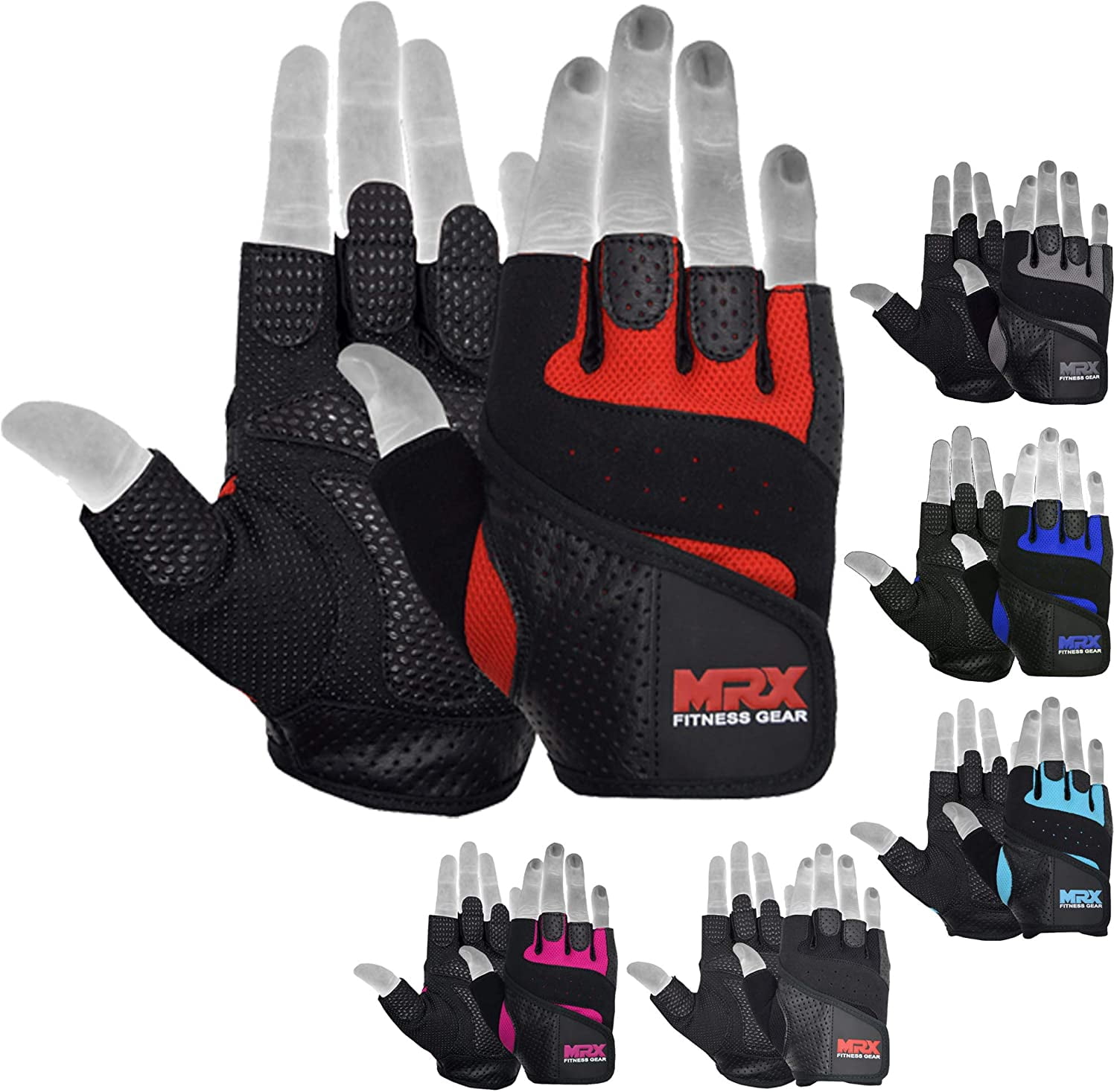 Leather Weight Lifting Gloves Padded Biking Bicycling Gym Body Building Fitness 