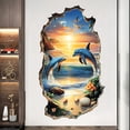 thumbnail image 5 of Underwater World Wall Stickers for Bathroom, Broken Wall 3D Ocean Theme Decor, Waterproof Sanitary Wall Decals, Sea Life Mural for Kids and Home, 5 of 5