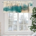 thumbnail image 5 of Abstract Valances for Windows, 42 x 18in, Retro Watercolor Green Modern Rod Pocket Kitchen Valance Curtain Light Filtering Window Treatments for Living Room Bedroom, 1 Panel, 5 of 7