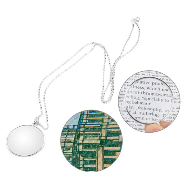 Noref Loupe, 2 Couleurs 5X Loupe Monocle Collier Loupe de Lecture