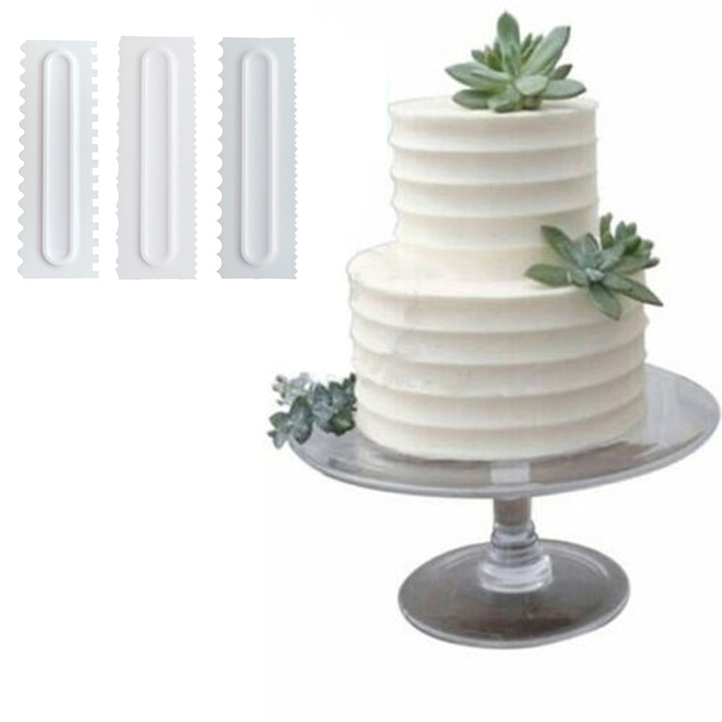 3PCS Cream Scraper Smoother Cake Decorating Comb Spatulas Baking Pastry Tools