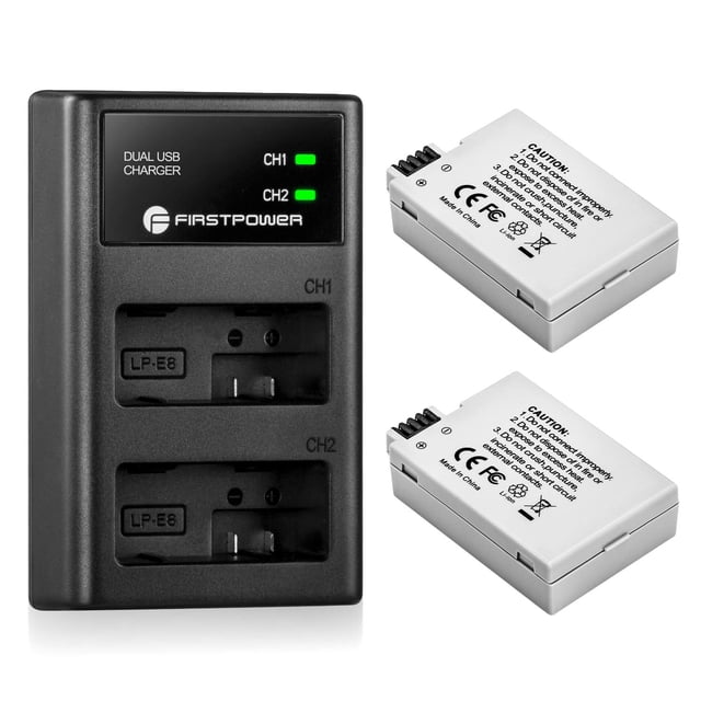 Batería y cargador USB dual para Canon EOS Rebel T2i, T3i