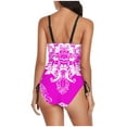 thumbnail image 4 of Busydd Womens Swimsuits Fashion Square Neck Monokini Swimsuits Colorful Print Tummy Control Swimwear High Waisted Halter Beachwear Summer Modest Full Coverage Tie Side One Piece Swimsuit, 4 of 6
