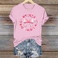 thumbnail image 1 of Nuoqisi T-Shirts Graphiques Mignons avec Nœud pour Femmes de la Saint-Valentin, T-Shirt Décontracté à Imprimé, Col Rond, T-Shirt d'Été à Manches Courtes, Hauts Tendance, T-Shirt Esthétique Chic, Hauts Tee Esthétiques, T-Shirt Rose avec Nœud, T-Shirt Girly, 1 of 6