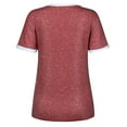 thumbnail image 3 of Vedolay Cute Tops For Women Womens Fashion V Neck Flutter Short Sleeve T Shirts Casual Cotton Basic Tee Tops,Red 5XL, 3 of 5