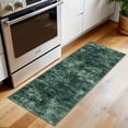 thumbnail image 2 of iOhouze Runner Rugs 2x5 Washable Runner Rug for Hallways Non Slip Kitchen Runner Low Pile Soft Printed Faux Wool Abstract Floor Runner for Inodoor Bedroom Entryway Laundry Room, Dark Green, 2 of 9