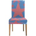 thumbnail image 1 of RYLABLUE Stars Red Stretch Chair Cover Protector Seat Slipcover for Dining Room Hotel Wedding Party Set of 1, 1 of 5