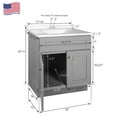 thumbnail image 4 of Design House Brookings 31" x 22" Assembled Solid Wood Bath Vanity with Camilla II Cultured Marble Centerset Top, Sherwin Williams® Gray/White, 4 of 17