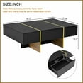 thumbnail image 3 of Modern High-Gloss Coffee Table with 2 Drawers & Golden Accents - Spacious & Stylish for Living Room, 3 of 19
