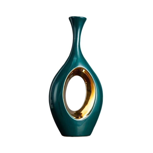 Jarrón de cerámica decorativo moderno de color para oficina, sala de estar, centro de mesa para boda S