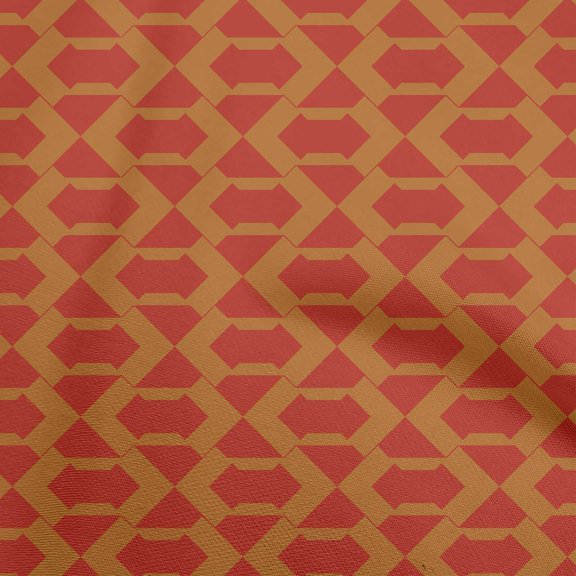 oneOone Cotton Flex Red Fabric Geometric Sewing Fabric By The Yard Printed Diy Clothing Sewing Supplies 40 Inch Wide