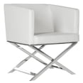 thumbnail image 2 of Safavieh Celine Modern Glam Chrome Upholstered Cross Leg Chair, 2 of 7