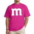 thumbnail image 2 of Men's Base Shirt Short Sleeve Letter Print Crewneck Pullover Top Hot Pink 4XL, 2 of 4