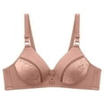 thumbnail image 5 of Aboser Comfortable Wireless Bras for Women Push Up Seamless Bras Full Coverage Gathered Bralettes Breathable Lace Everyday Bra Brasieres Para Mujer Brown 36C, 5 of 9