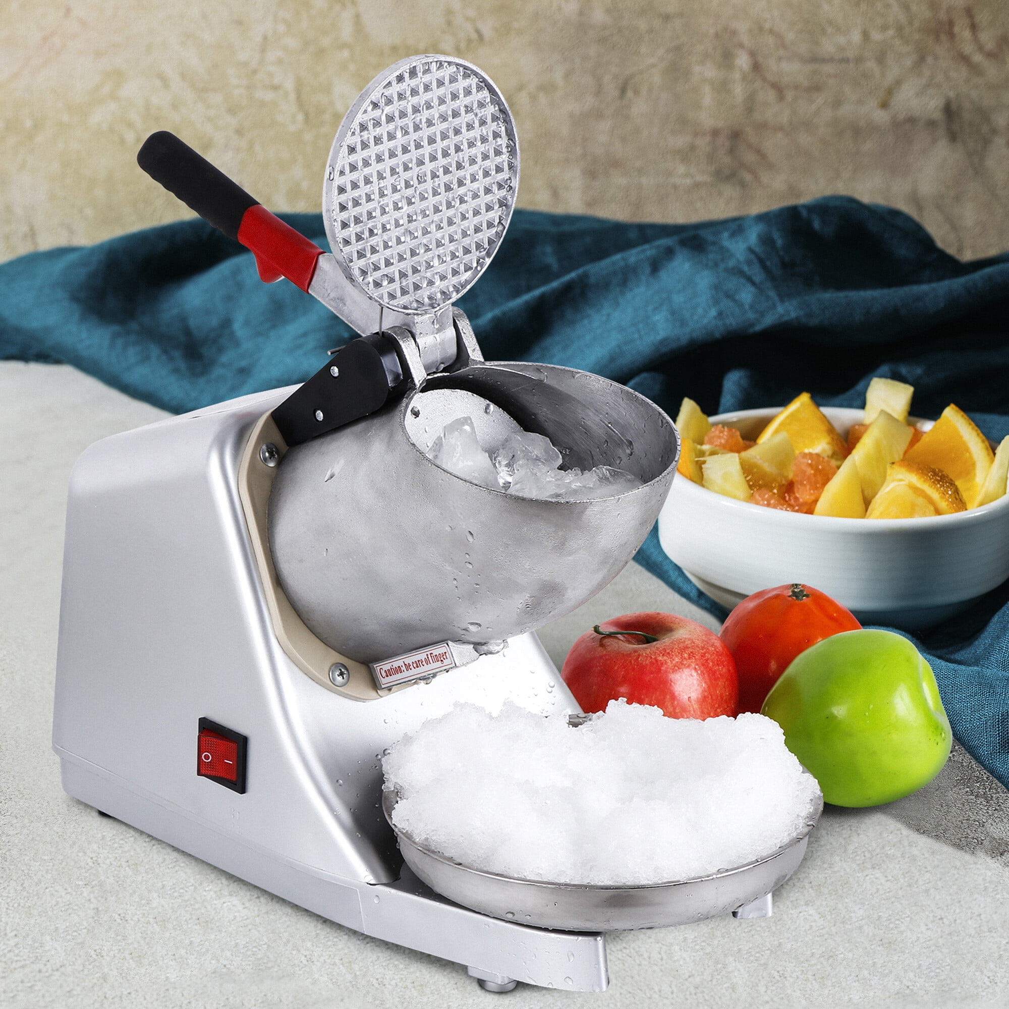 ZENSTYLE Electric Ice Shaver 300W 2000r/min w/Stainless Steel Blade Shaved Ice Snow Cone Maker Kitchen Machine Silver
