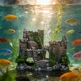 thumbnail image 5 of Fish Tank Ornament, Aquarium Decoration, Underwater Castle Shelter For Shrimp Breeding And Fighting Fish, Realistic Resin Hideout, Gray, 17x13x7 cm, 5 of 9