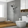 thumbnail image 2 of Costway High Pressure Shower Head Combo Handheld Shower Head & Rainfall Showerhead Black, 2 of 10