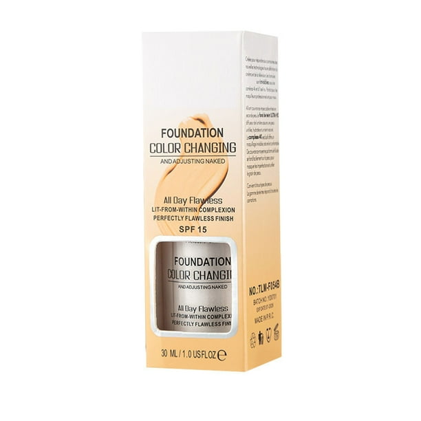 Base de maquillaje para pieles maduras que cambia de color, base de maquillaje Terminaten, base de maquillaje que cambia de color, hidratante, resistente al agua y ligera de larga duración, 15, 30ml