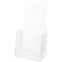 HOMEMAXS  File Rack Display Paper Holder Stand for Desk Office Transparent