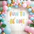 thumbnail image 4 of 1st Birthday Party Backdrop Decorations Decal, First Birthday Party Wall Decor for Boy Girl (Brown) (Colored Letters), 4 of 7