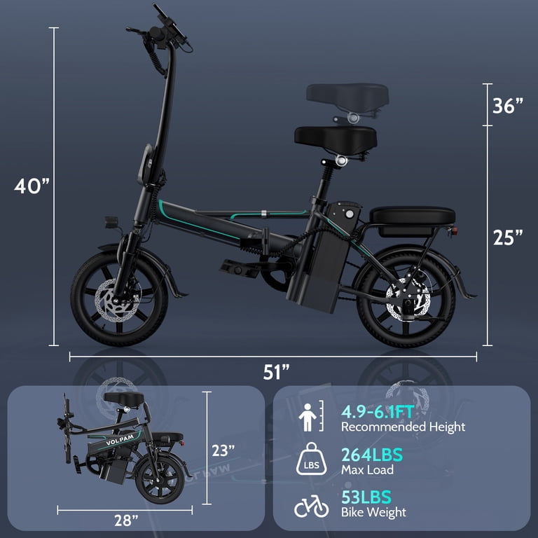 PORORO DC60P Folding Electric Bike, 14