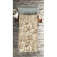 thumbnail image 2 of Ambesonne Beige Quilted Coverlet 2 Pcs, Exotic Marine Animals, Twin Size, Beige, 2 of 2