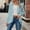 Light Blue, variant on HAOTAGS Gray Blouses for Women Business Casual High Low Tunic Cardigan Crew Neck Long Sleeve Graphic Shirts for Women