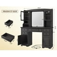 thumbnail image 5 of Romorgniz Black Vanity Desk with LED Lighted Mirror Makeup Vanity Table with 5 Drawers and 6 Storage Shelves for Bedroom and Dressing Room, 5 of 8