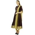 thumbnail image 5 of Atasi Women's Long Brown Cotton Anarkali Salwar Suit Casual Ethnic Clothing-4, 5 of 9