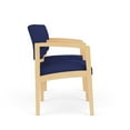thumbnail image 2 of Lenox Wood Reception Waiting 2-Seat Tandem Seating / Natural Wood / Blue, 2 of 5