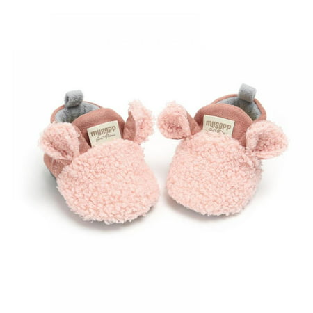 

Toddler Shoes Warm Shoes for Baby Girl Boy Thicken Warm Shoes Soft-soled Non-slip Shoes Cartoon Sheep Stitching Shoes for Autumn Winter